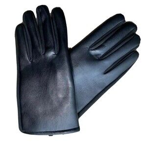 Gloves International Leather Shell Black Polyester Lining Touch Screen L/XL NEW